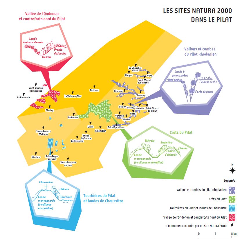 Carte des sites Natura 2000 du PIlat